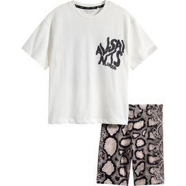 smALLSAINTS by ALLSAINTS smALLSAINTS by ALLSAINTS Kids' Orlando Graphic T-Shirt & Snake Print Bike Shorts Set
