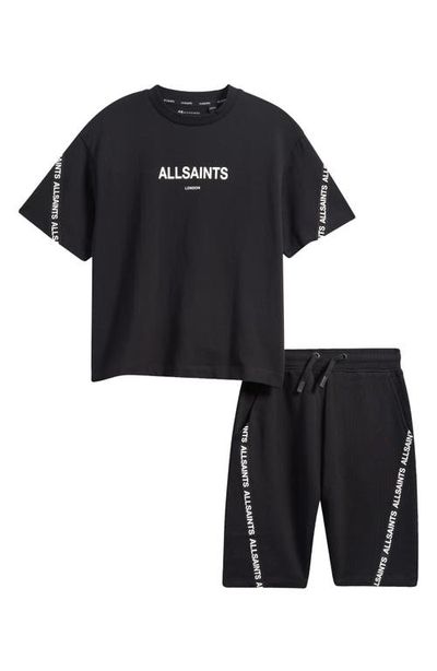 smALLSAINTS by ALLSAINTS smALLSAINTS by ALLSAINTS Kids' Oversize Logo Tape Cotton T-Shirt & Shorts Set