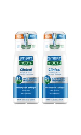 SmartMouth SmartMouth Clinical Activated Zinc Ion Mouthwash Clean Mint 16 fl oz 2 Pack Clean Mint Flavor, 16 fl oz 