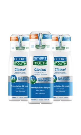 SmartMouth SmartMouth Clinical Activated Zinc Ion Mouthwash Clean Mint 16 fl oz 3 Pack Clean Mint Flavor, 16 fl oz 