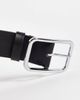 Smith And Canova Smith & Canova leather square buckle belt in black - 3
