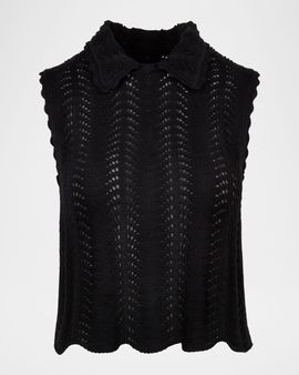 Smythe Club Collar Crochet Sleeveless Sweater
