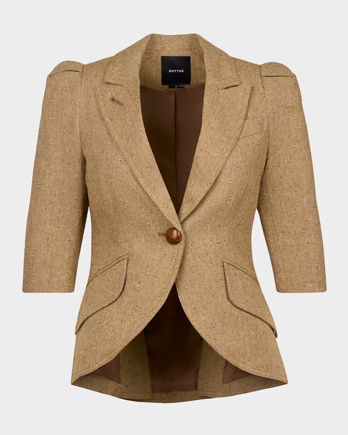 Smythe Cropped Pouf-Sleeve Blazer
