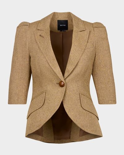 Smythe Cropped Pouf-Sleeve Blazer