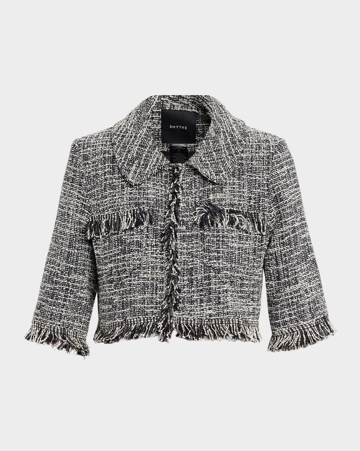 Smythe Cropped Sleeve Tweed Mini Jacket