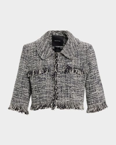 Smythe Cropped Sleeve Tweed Mini Jacket