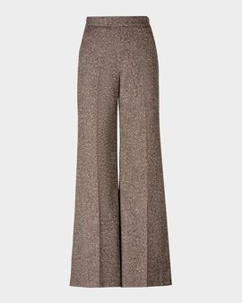Smythe Herringbone Tweed Wide-Leg Pants