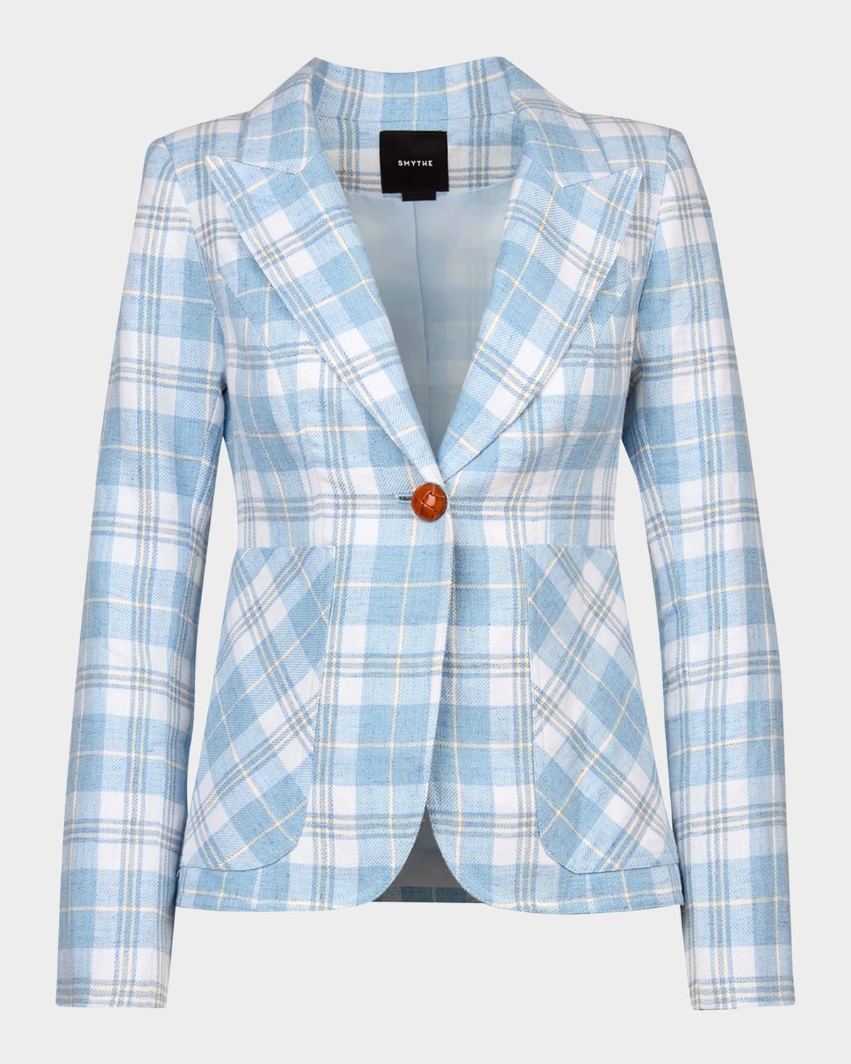 Smythe Plaid Single-Breasted Blazer