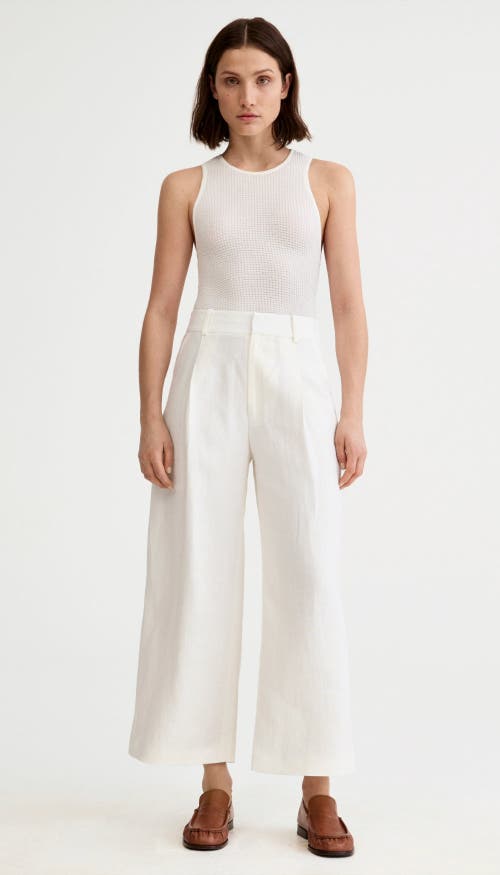 Smythe Smythe Linen Cropped Pleated Trouser