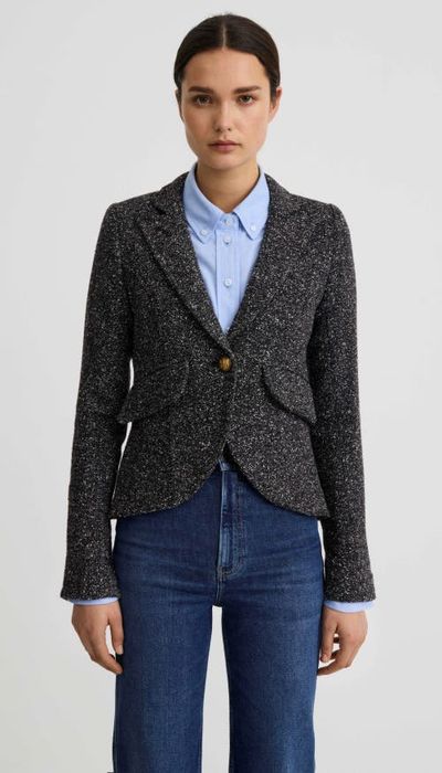 Smythe Smythe One Button Blazer With Rectangle Elbow Patch