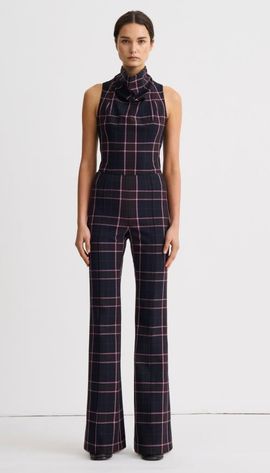 Smythe Smythe Plaid Pintuck Flare Pant