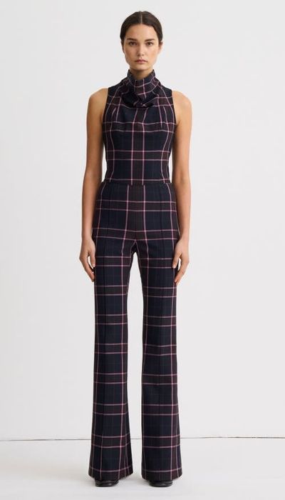 Smythe Smythe Plaid Pintuck Flare Pant