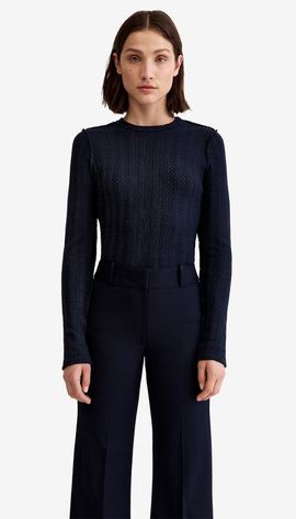 Smythe Smythe Pointelle Knit Crewneck