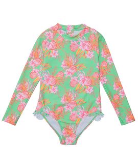 Snapper Rock Snapper Rock Girls' Coastal Shells Sustainable Leg Frill Surf Suit