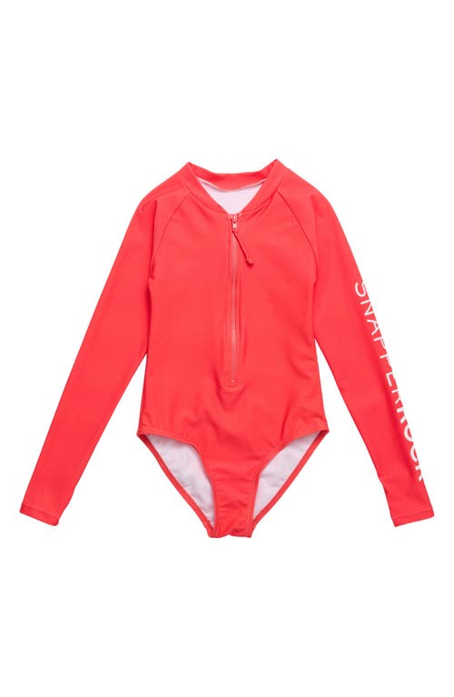Snapper Rock Snapper Rock Kids' Watermelon Long Sleeve One-Piece Rashguard Swimsuit