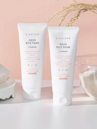 S.NATURE Aqua Rice Low pH 160ml Duo Set Cleansing Foam
