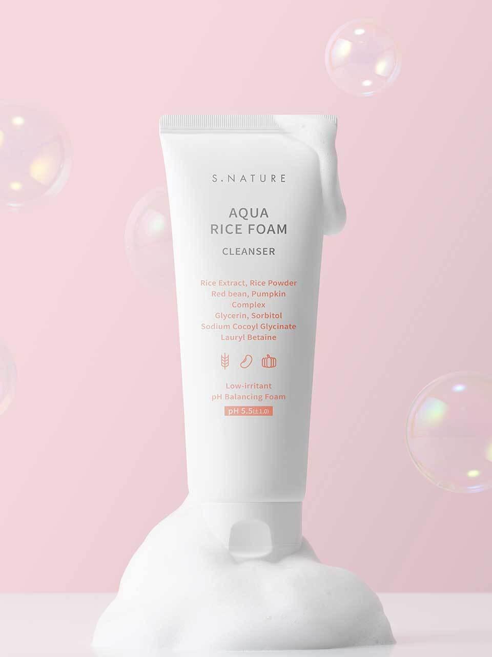 S.NATURE Aqua Rice Low pH Cleansing Foam 160ml