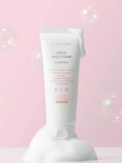 S.NATURE Aqua Rice Low pH Cleansing Foam 160ml