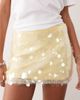 SNDYS SNDYS disc sequin mini skirt in yellow - 3