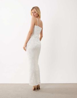 SNDYS SNDYS floral burnout cami maxi dress in cream-White