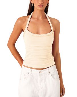 Sndys Sndys Gianna Ruched Halter Top