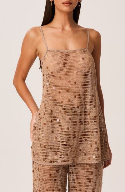 SNDYS SNDYS Kalena Sequin Open Knit Longline Top