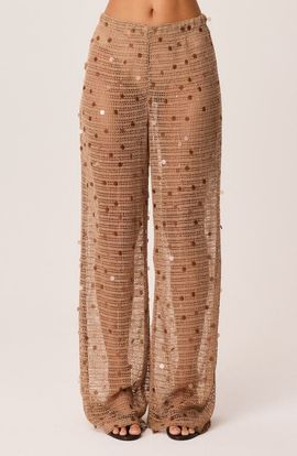 SNDYS SNDYS Kelyse Sequin Wide Leg Open Knit Pants