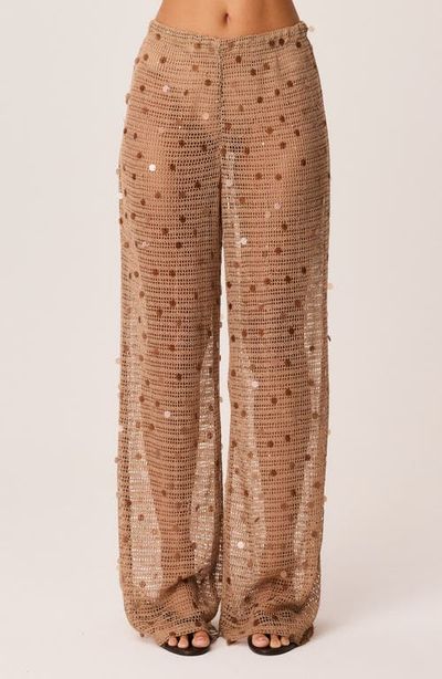 SNDYS SNDYS Kelyse Sequin Wide Leg Open Knit Pants
