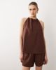 SNDYS SNDYS linen blend halterneck low back top in chocolate - part of a set-Brown - 3