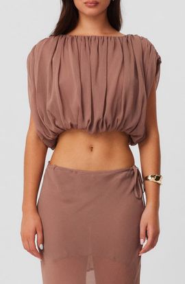 SNDYS SNDYS Mara Gathered Cropped Top