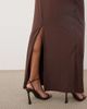 SNDYS SNDYS ruched detail back slit maxi skirt in chocolate - part of a set-Brown - 3