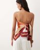SNDYS SNDYS satin bandeau scarf hem top in orange floral print - 4