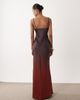 SNDYS SNDYS satin bead detail scoop neck maxi dress in plum ombre-Purple - 3