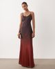SNDYS SNDYS satin bead detail scoop neck maxi dress in plum ombre-Purple - 4