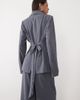 SNDYS SNDYS tailored wrap belted drape detail blazer in slate - part of a set-Gray - 4