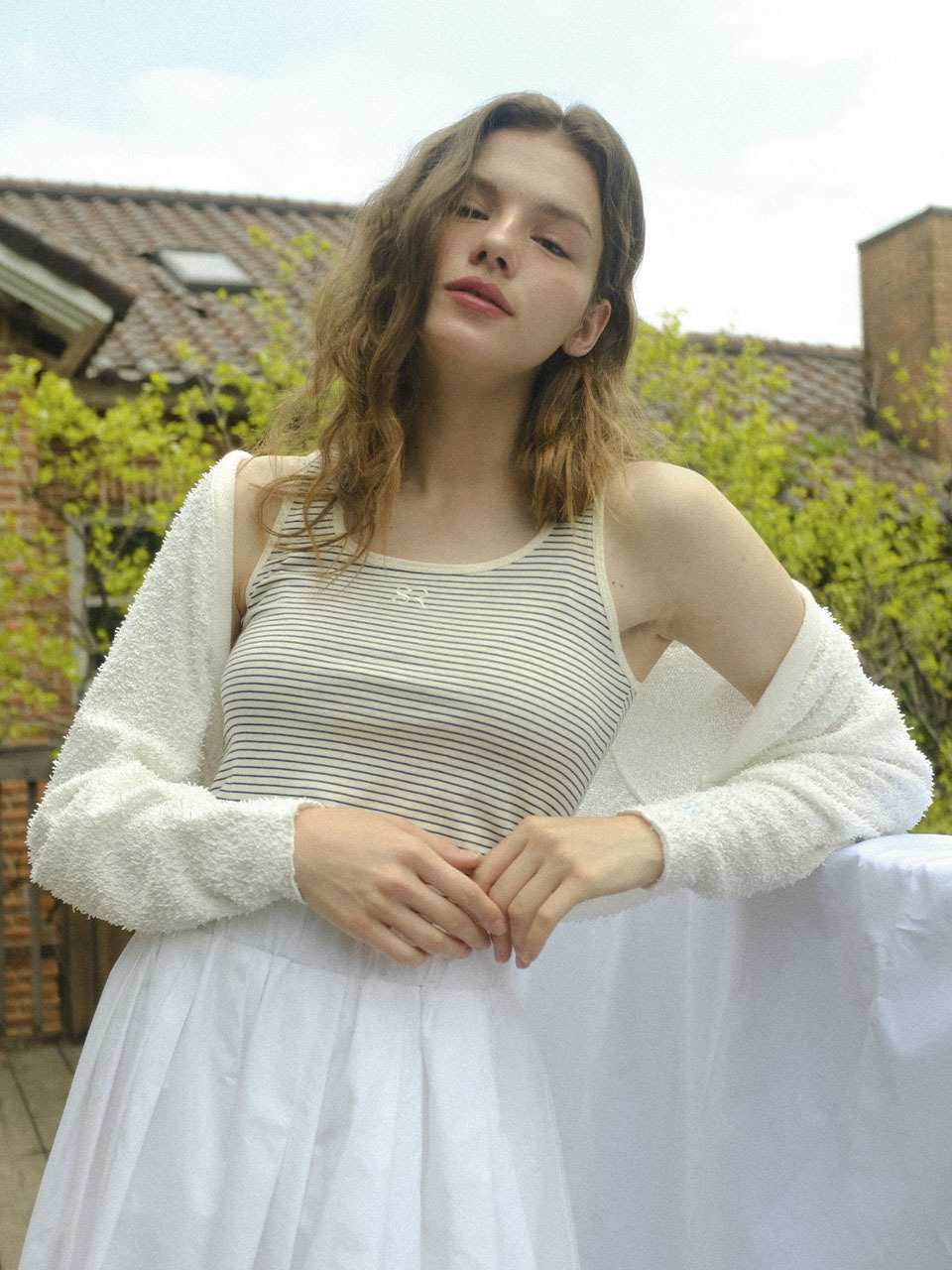 SO IR Terry Bolero Cardigan_White
