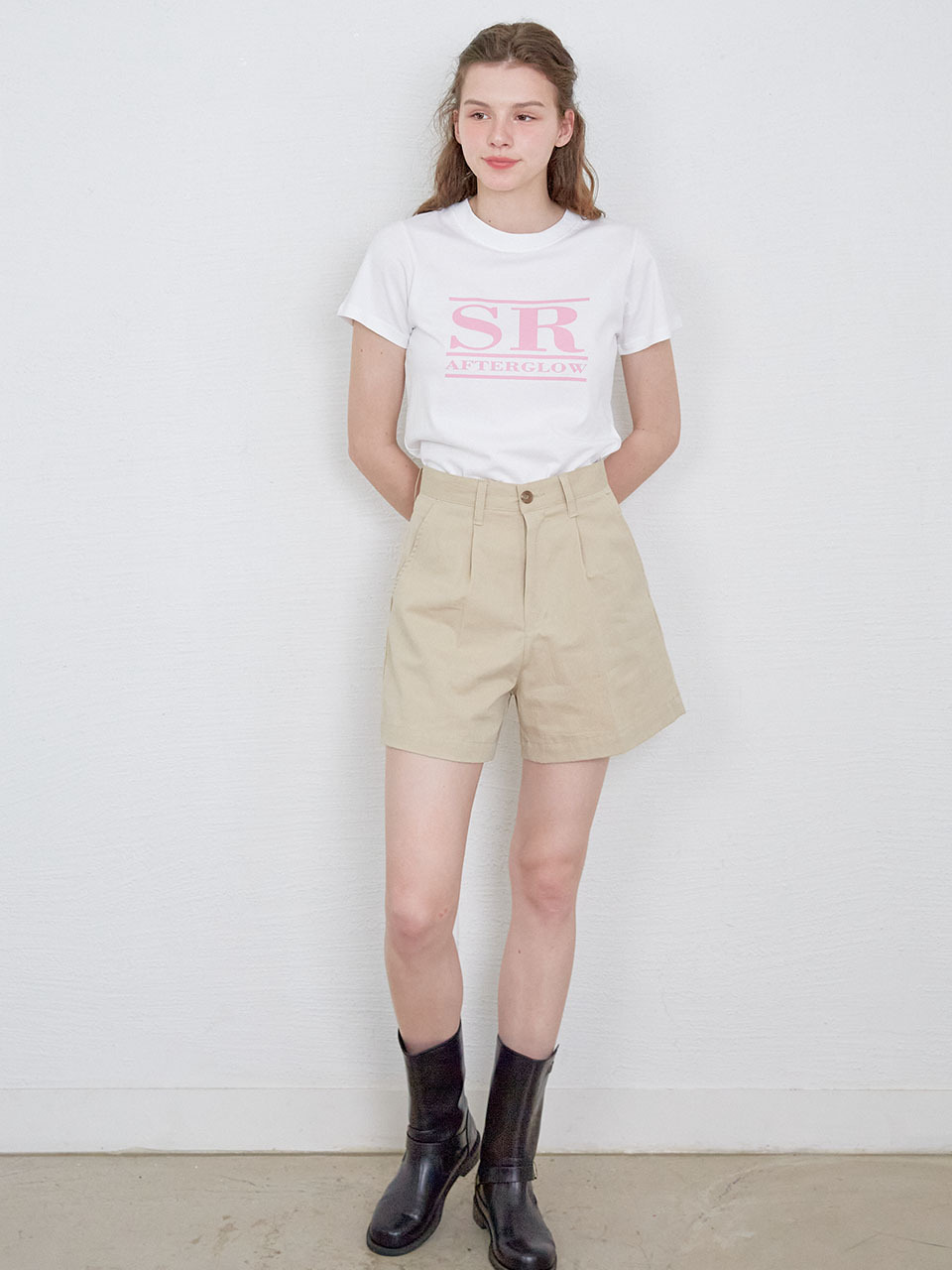 SO IR Wide Tuck Bermuda Pants_Beige