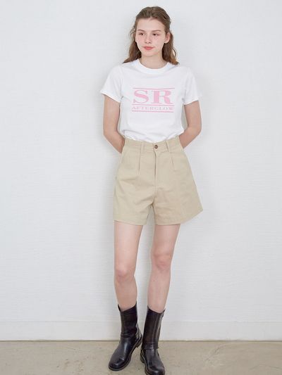 SO IR Wide Tuck Bermuda Pants_Beige
