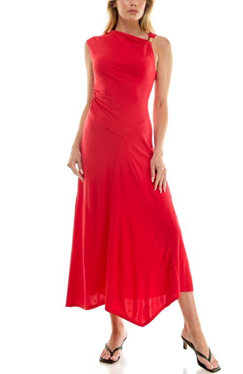 Socialite Socialite Asymmetric Side Ruched Midi Dress