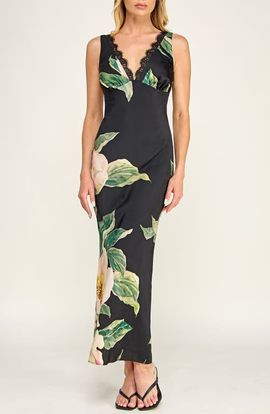 Socialite Socialite Bias Cut Floral Satin Dress
