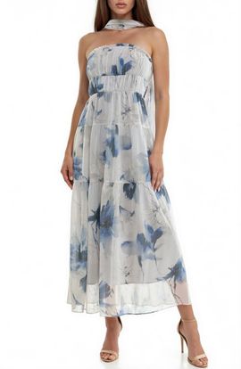 Socialite Socialite Floral Print Chiffon Maxi Dress