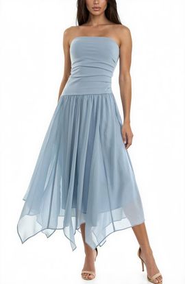 Socialite Socialite Mixed Media Strapless Gown