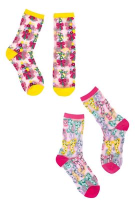 Sock Candy Sock Candy Petals & Preserves Metallic Sheer Crew Socks