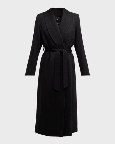 Sofia Cashmere Cashmere Belted Wrap Coat with Pick-Stitched Detail
