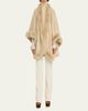 Sofia Cashmere Cashmere Cape With Faux Fur Trim - 2