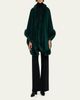 Sofia Cashmere Cashmere Cape With Faux Fur Trim - 6
