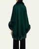 Sofia Cashmere Cashmere Cape With Faux Fur Trim - 7