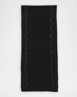 Sofia Cashmere Crystal-Embellished Cable-Knit Cashmere Scarf