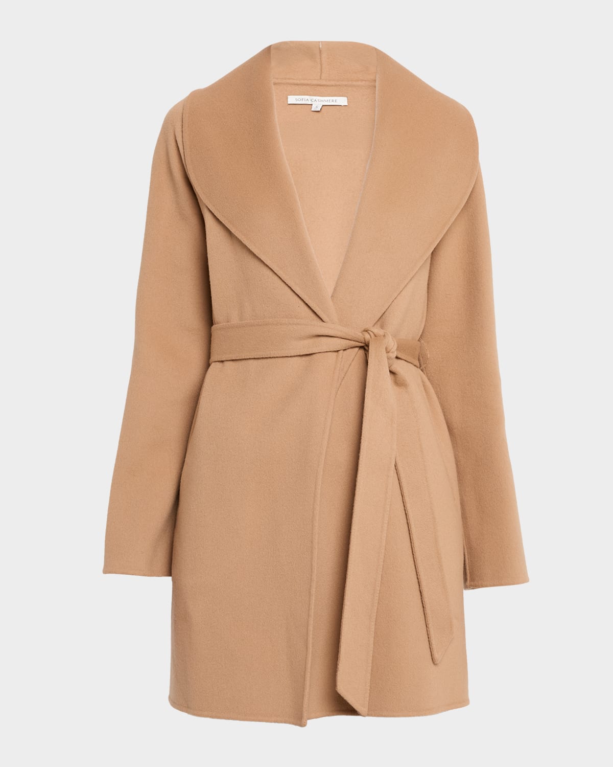 Sofia Cashmere Double-Face Cashmere & Wool Wrap Coat