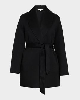 Sofia Cashmere Double Face Wool-Cashmere-Blend Belted Wrap Coat